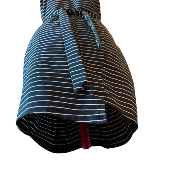 JACK by BB Dakota Short faux-wrap sleeveless racer back dress b&w stripes Large - Picture 4 of 15